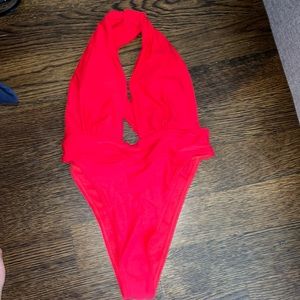 Matte Swim Red One piece